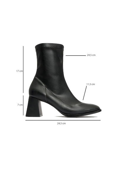 Luvishoes Luvi Shoes Plesa Siyah Kadın Kalın Topuklu Bot Siyah