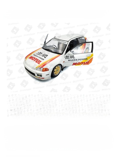 Solido 1:18 1992 Honda Civic Eg6 Works Mugen Racing White Model Araba