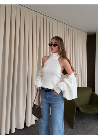 Laluvia Ekru Triko Bolero Takım - 601117 Ekru