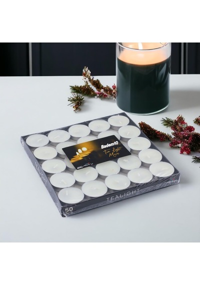 Tealight Mum 50x6 Gr Dekoratif Mumu Kandil Hediyelik Fitilli Mumluk Şamdan Krem Renk Kokusuz Çok Renkli