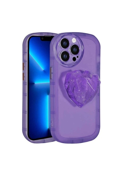 Apple Uyumlu iPhone 13 Pro Max Kılıf Kamera Korumalı Pop Soketli Renkli Zore Ofro Kapak Mor