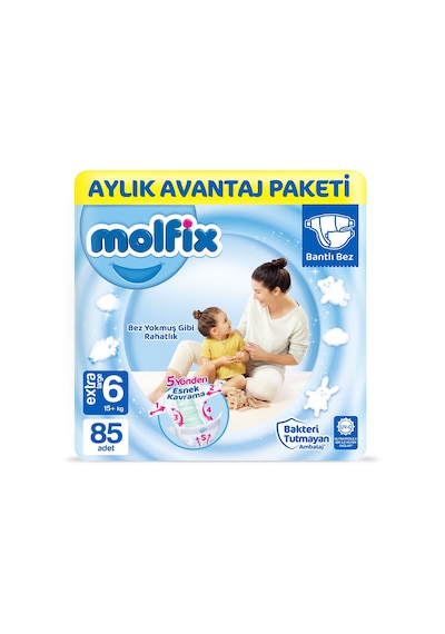Molfix Bebek Bezi 6 Numara XLarge Aylık Avantaj Paketi 85 Adet