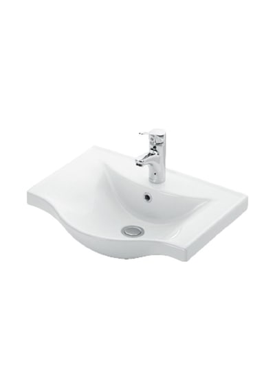 Yıldız 55 Cm Beyaz-atlantik Çam Mdf Seramik Lavabolu Asma Banyo Dolabı Takımı