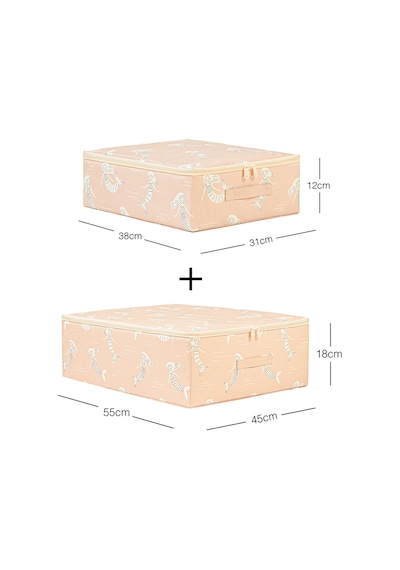 Ocean Home Textile 2'li Çocuk Odası Deniz Kızı Destekli Kutu Hurç Set 31 X 38 X 12 + 45 X 55 X 18 Cm Pembe