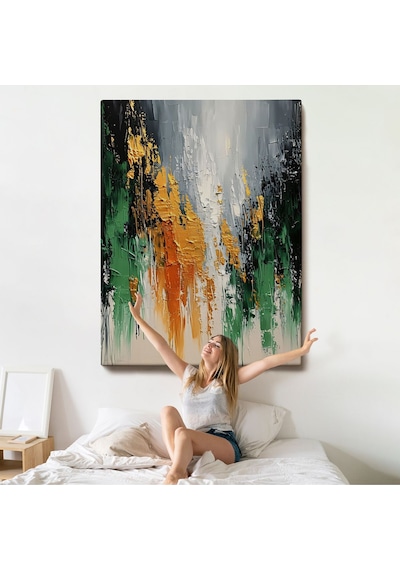 Miyrem^ Canvas Serie Yağlıboya Görünümlü Soyut Tablo-7641