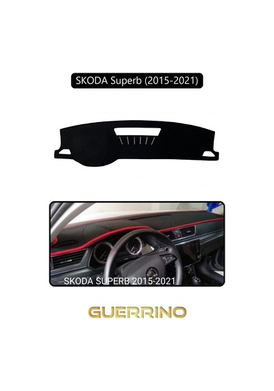 Skoda Superb 2015-2021 Torpido Koruma Halısı Siyah Kenar