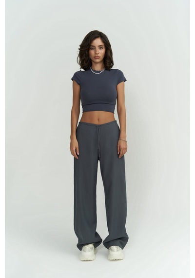 1601 - Mai Collection Toppin Antrasit Penye Crop