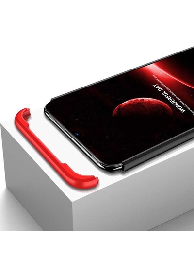 Galaxy M20 Kılıf Zore Ays Kapak Siyah-Kırmızı