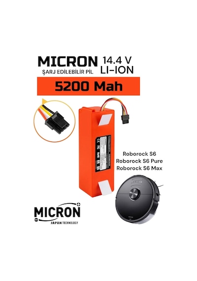 Roborock S6 , S6 Pure Batarya Kutulu 5200mah Pil Akıllı Robot Süp