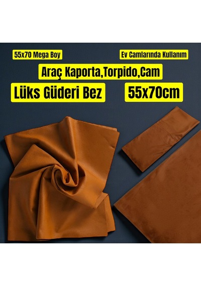 Technow Araç Lüks Güderi Bez Oto Cam Ve Kaporta Torpido Temizleme Araba Kurulama Bezi 50x70 Cm