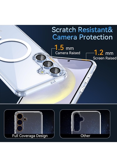 Samsung Galaxy S25 Uyumlu Kılıf Şeffaf Magsafe Sert Silikon
