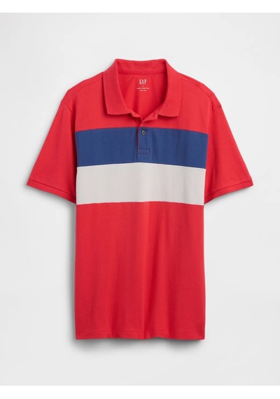 Gap V-stretch Pıque Polo - Novelty Mavi