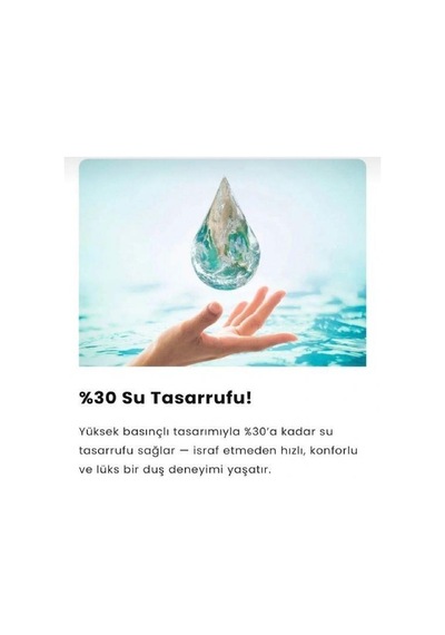 Kireç Tutucu Ve Tazyik Arttırıcı 6 Fonksiyonlu Siyah Duş Başlığı Diğer
