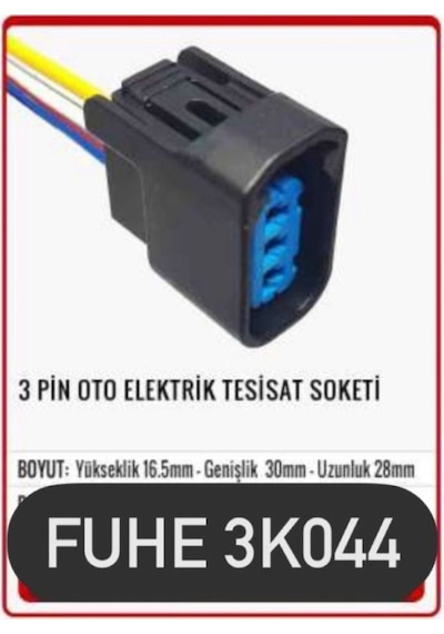 Fhe 3k044 3 Pin Oto Elektrik Tesisat Soketi