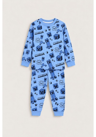Zuzunga Computer Game Desenli Erkek Çocuk Pijama Takımı Mavi - Lacivert Zuzunga Computer Game Desenli Erkek Çocuk Pijama Takımı Mavi - Lacivert
