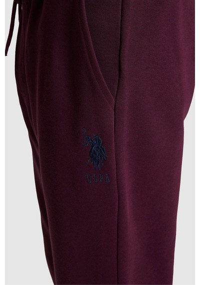 U.S. Polo Assn. Erkek Bordo Slim Fit Paçası Lastikli Eşofman Altı 50329410-vr180 Dark Plum