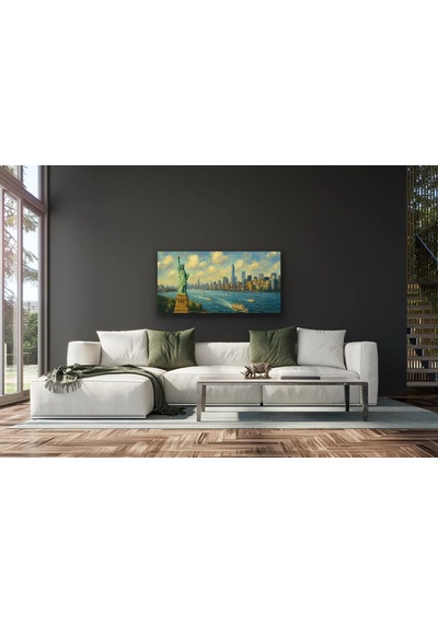 Özgürlük Heykeli Kanvas Tablo 60x120cm Çok Renkli