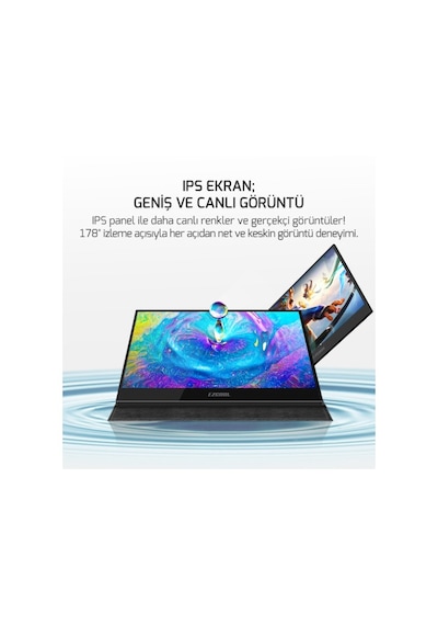 Ezcool Lite E15T 15.6" 4 MS Full HD IPS 60 Hz Dokunmatik Taşınabilir Monitör