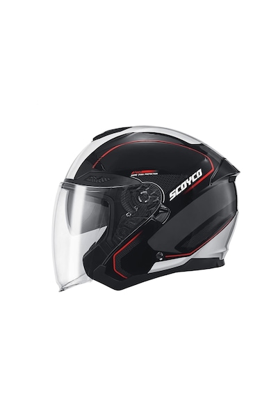 Scoyco Of-669 Shuttle Güneş Vizörlü Açık Yarım Kask Beyaz - Siyah