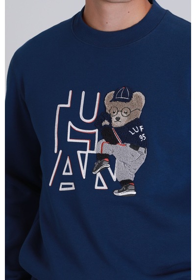 Lufian Pıtcher Erkek Sweatshirt Saks Saks 112030138100240 Saks