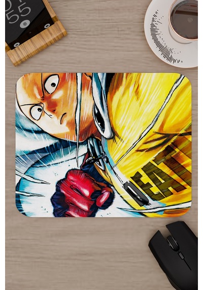 One Punch Man Kaymaz Dikişli Kauçuk Oyuncu Mousepad V2 - 22x18 Gaming Mouse Pad Fare Altlığı