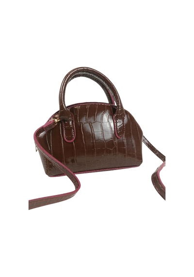 Glemix Safir Bordo Croco Mini Kadın El Ve Omuz Çantası Bordo