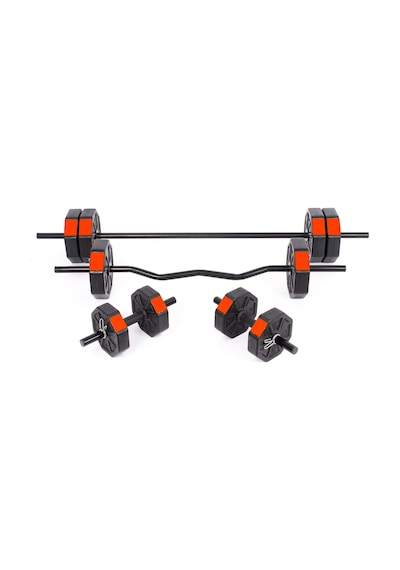 Tan Spor 40 KG Düz Barlı 150 CM +  Z Barlı 120 CM Dambıl Ağırlık Halter Full Set