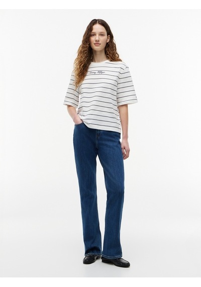 Tommy Hilfiger Classıc Scrıpt Trapeze Tee Kadın Mavi T-shirt - Ww0ww50948