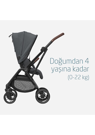 Maxi-Cosi Leona2-Cabriofix I-Size Tek Elle Katlanabilen Ultra Kompakt Çift Yönlü Seyahat Sistem Bebek Arabası Graphite