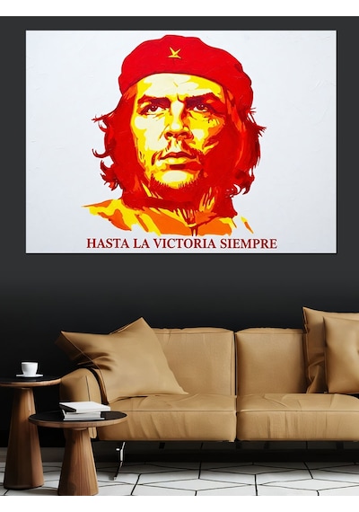 Che Guevara Sanatsal Portre Dekoratif Kanvas - Mdf Ahşap Tablo