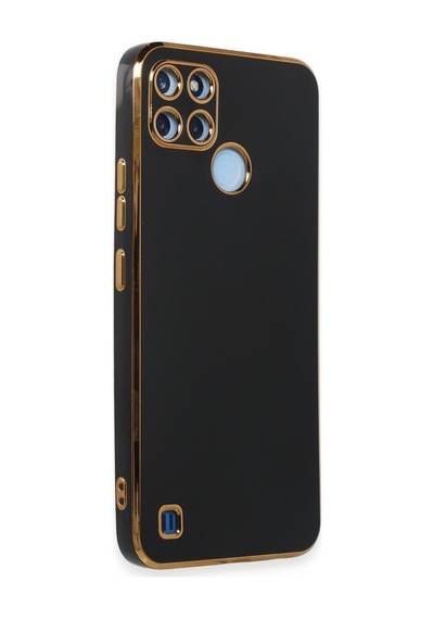 Realme C25y Uyumlu Kılıf Volet Silikon - Siyah