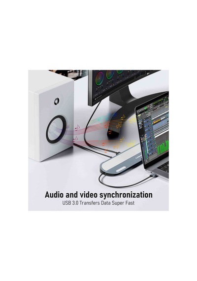 Lemorele Tc28, 12 İn 1 Type-c Hub Dock Ve Laptop Standı - 3 Ekran Destekli, 2x 4k Hdmı 1x Vga Rj45 Ethernet