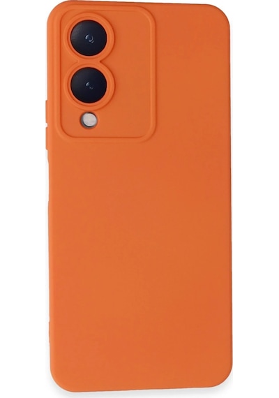 Newface - 174 - Vivo Y17s Kılıf Nano İçi Kadife Silikon - Edntrend - - Turuncu