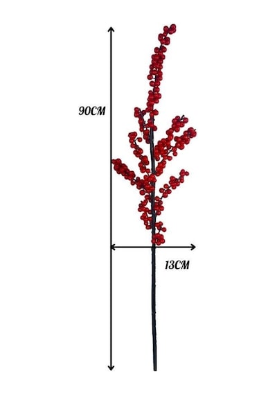 Yapay Çiçek Kokina Uzun Dal 90cm Yılbaşı Çiçeği Red Berry