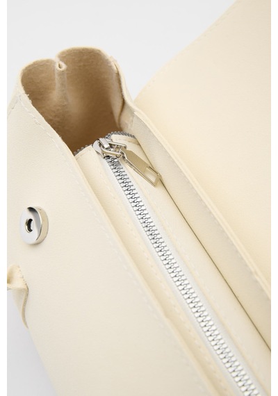 Shule Bags Mari Vintage Baget Çanta Butter Yellow Krem