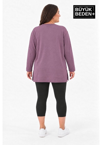 Süperlife Kadın Tunik Büyük Beden İnce Sweatshırt Spr26btk990 Rose