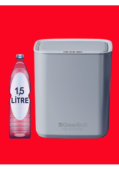 Greentech Sensörlü Şarjlı 22 Litre Çöp Kovası Şarj Edilebilir Lityum Pilli / Gt-sc05k Krem