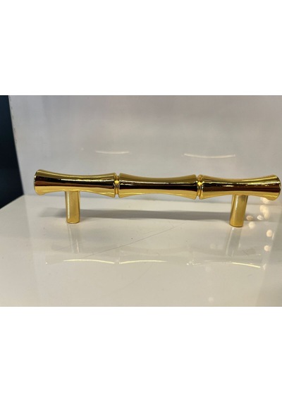 Lüx Bambu Metal Kulp 96mm Altın Dolap Kapak Modern Çekmece Mobilya Tv Ünite Komidin Vestiyer Gold Altın