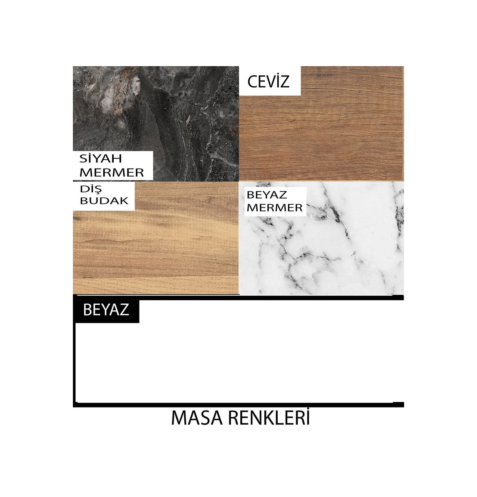 Sabit Masa Firkete Ayak 70x20 Cm 4 Adet Gözde Sandalye Krem