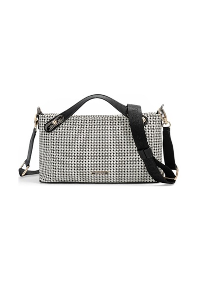 Silver & Polo Silver Polo Siyah - Siyah Kaz Ayağı Ekose Kadın Çapraz Çanta Sp1288