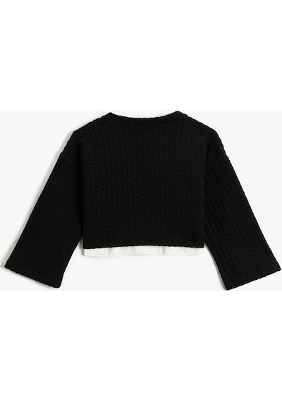 Koton Crop Sweatshirt Uzun Geniş Kollu Renk Kontrastlı Bisiklet Yaka Siyah 3wkg10484ak 3WKG10484AK999 Siyah Koton Crop Sweatshirt Uzun Geniş Kollu Renk Kontrastlı Bisiklet Yaka Siyah 3wkg10484ak 3WKG10484AK999 Siyah