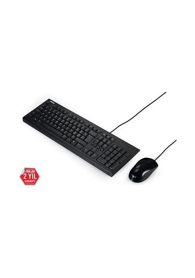 Asus U2000 Q Türkçe 1000dpı Usb Siyah Kablolu Klavye Mouse Set - U2000-kbm-tr-q Kdo