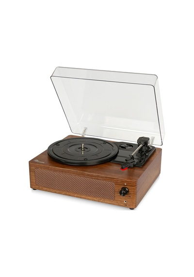 Kahverengi Hoparlörlü Pikap İle Retro Müzik Keyfi