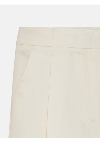 Dilvin 72657 Pileli Geniş Paça Pantolon-ekru