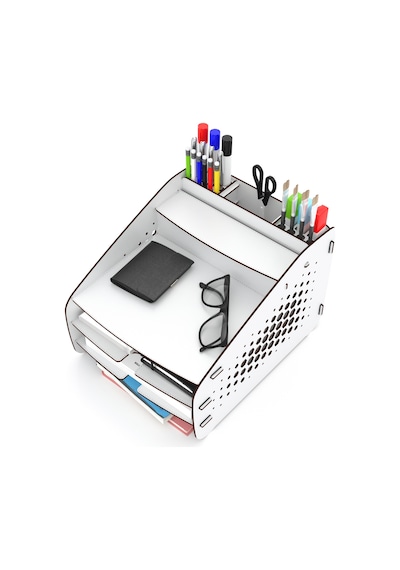 Design Otto Fx Medium Hexa - 6 Renk Evrak Rafı Masaüstü Organizer Siyah