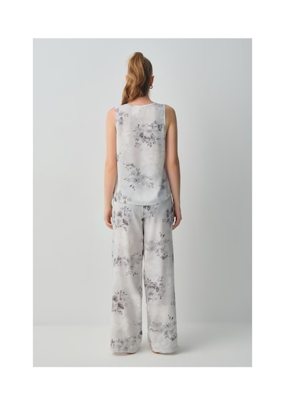 Suwen Glace Atlet Pantolon Pijama Takımı Wsh10510044337 Gri