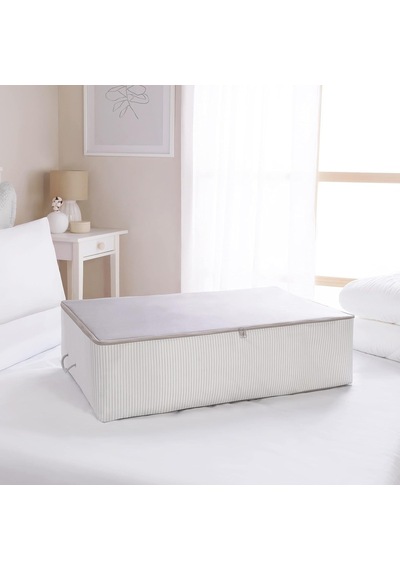 Ocean Home Textile 2 Adet Mega Boy Gri Çizgili Stuff&amp Things Baza Altı Hurç Set 74 X 46 X 22 Cm Çok Renkli