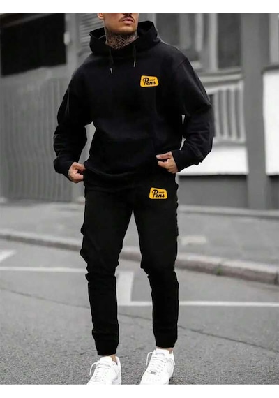 Josette Pens Yazılı Kışlık Alt Üst Takımı Sweatshirt Eşofman Altı - Siyah Baskılı Oversize Kapüşonlu Siyah Josette Pens Yazılı Kışlık Alt Üst Takımı Sweatshirt Eşofman Altı - Siyah Baskılı Oversize Kapüşonlu Siyah
