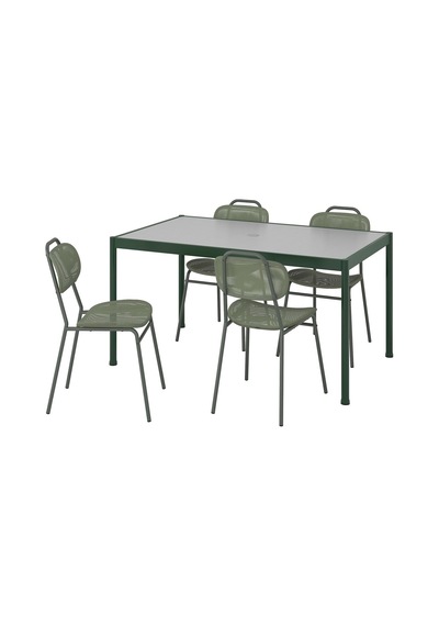 Yemek Masası Ve Sandalye Seti, Koyu Yeşil-yeşil, Mindersiz, 4 Sandalyeli Abanoz Yemek Masası Ve Sandalye Seti, Koyu Yeşil-yeşil, Mindersiz, 4 Sandalyeli Abanoz