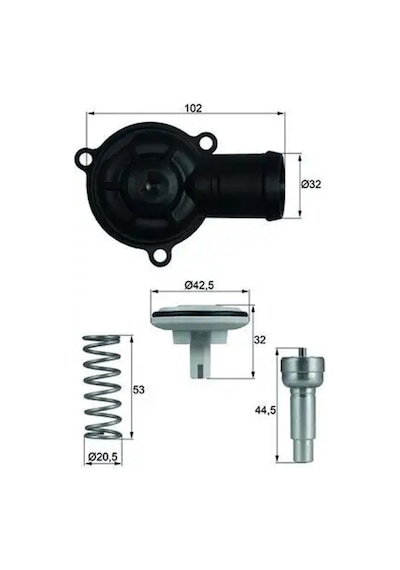 Skoda Fabia 1 Termostat 1.2 2004-2008 Mahle Tı22087d